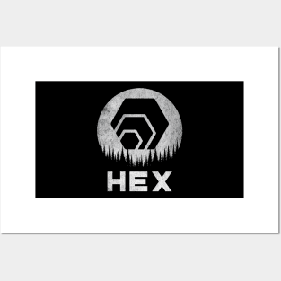 Vintage HEX Coin To The Moon Crypto Token Cryptocurrency Wallet Birthday Gift For Men Women Kids Posters and Art